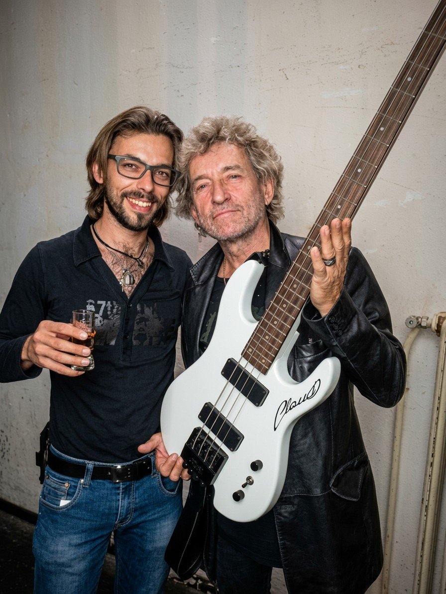 Con Golinelli, il Gallo, storico bassista di Vasco Rossi