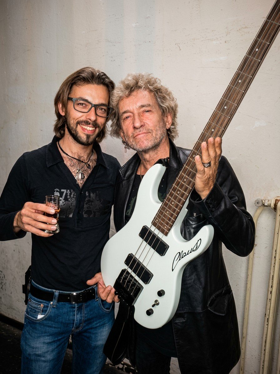 Con Golinelli, il Gallo, storico bassista di Vasco Rossi