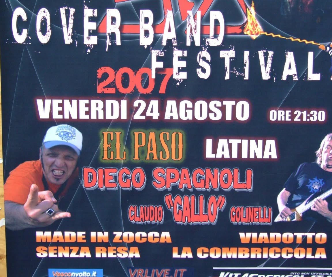 Locandina del Cover Band Festival 2007 all'El Paso di Latina, con Senza Resa in cartellone