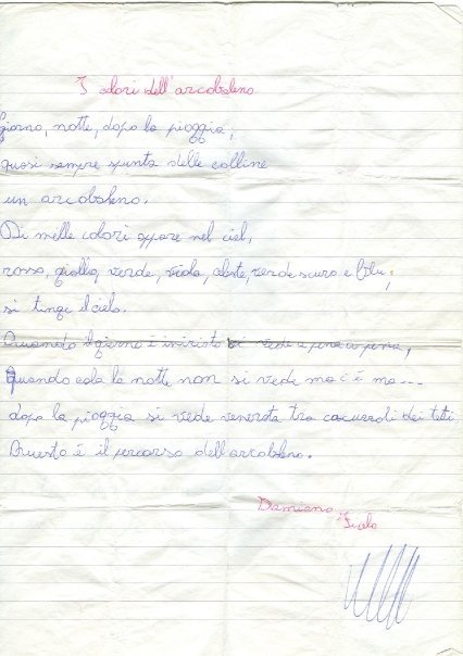 La prima poesia manoscritta, diventata la prima canzone